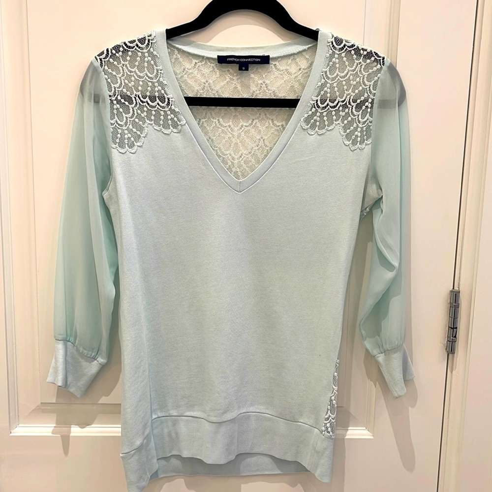 Perfect condition French Connection lace-back blouse